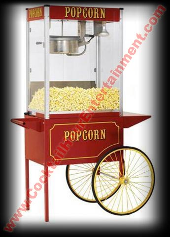 popcorn machine with popcorn cart